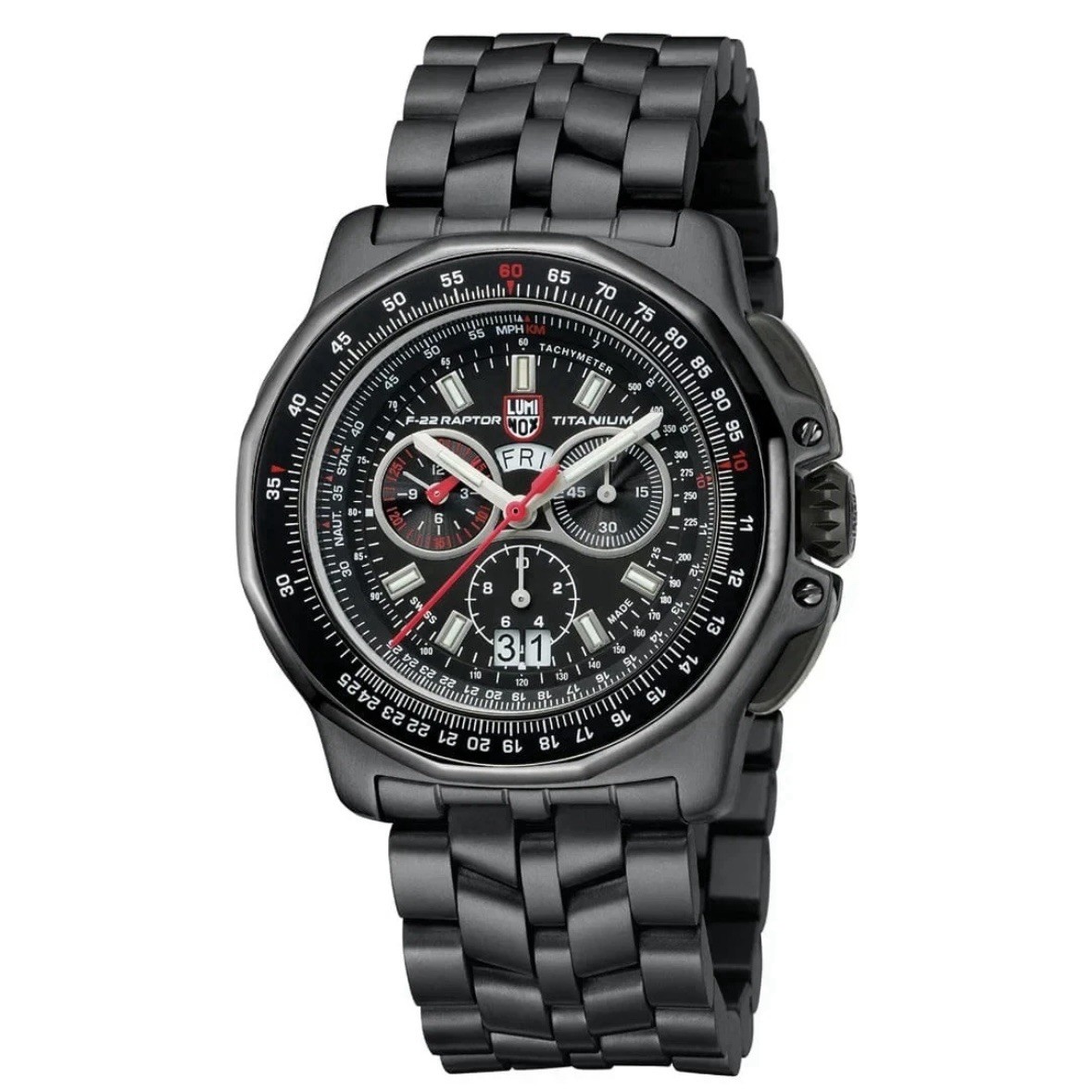 Swiss Made Luminox F22 Raptor 44mm All Titanium 9270 Series Pilot Watch XA.9272