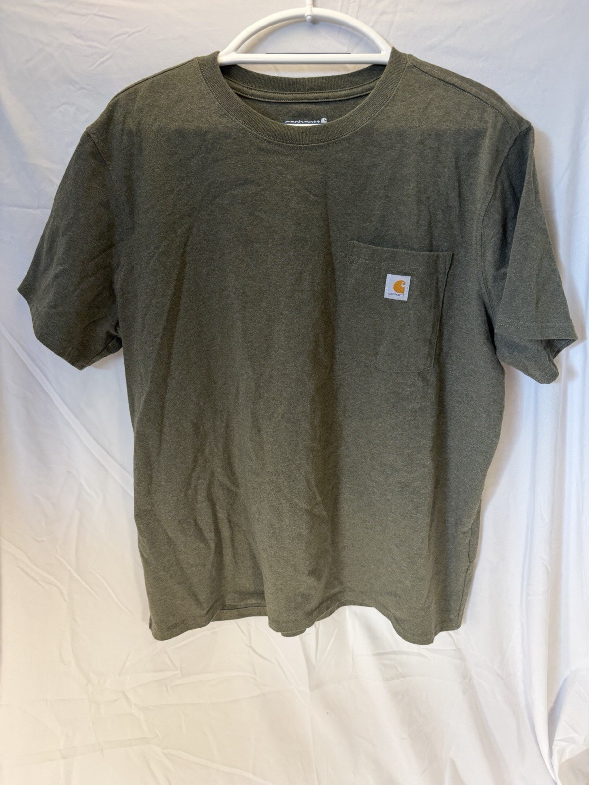 Carhartt Men\'s Green Solid Loose Fit Crew Neck Pocket Logo T-Shirt XXL