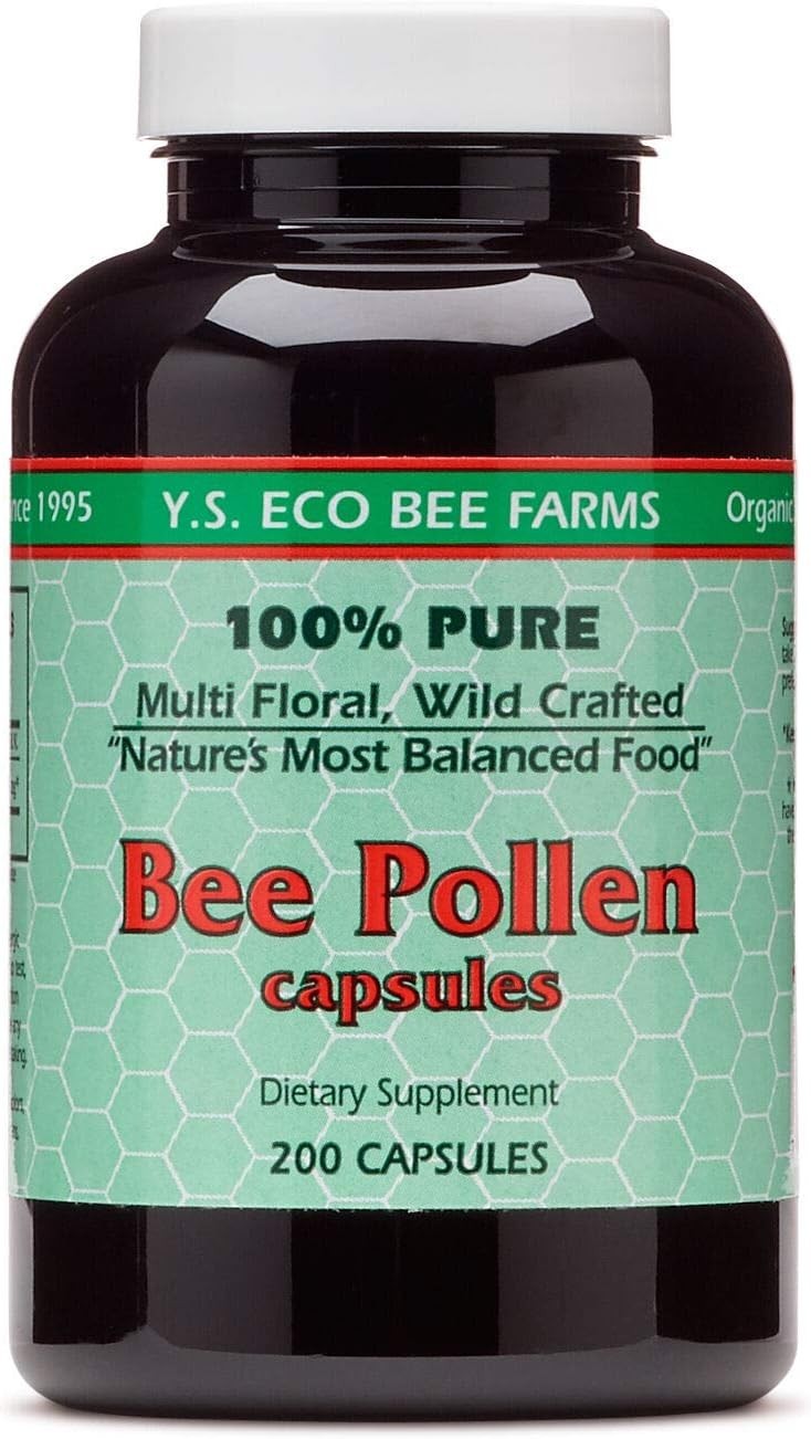 Y.S. ECO Bee Farms 100% Pure Bee Pollen 1,000mg- 200 Capsules Y.S. ECO Bee Farms 100% Pure Bee Pollen 1,000mg- 200 Capsules