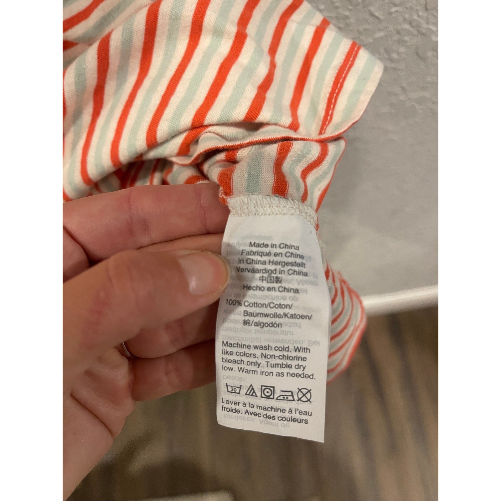 Madewell Striped Crop Tank Top XS Orange Blue White Cotton Ribbed Sleeveless