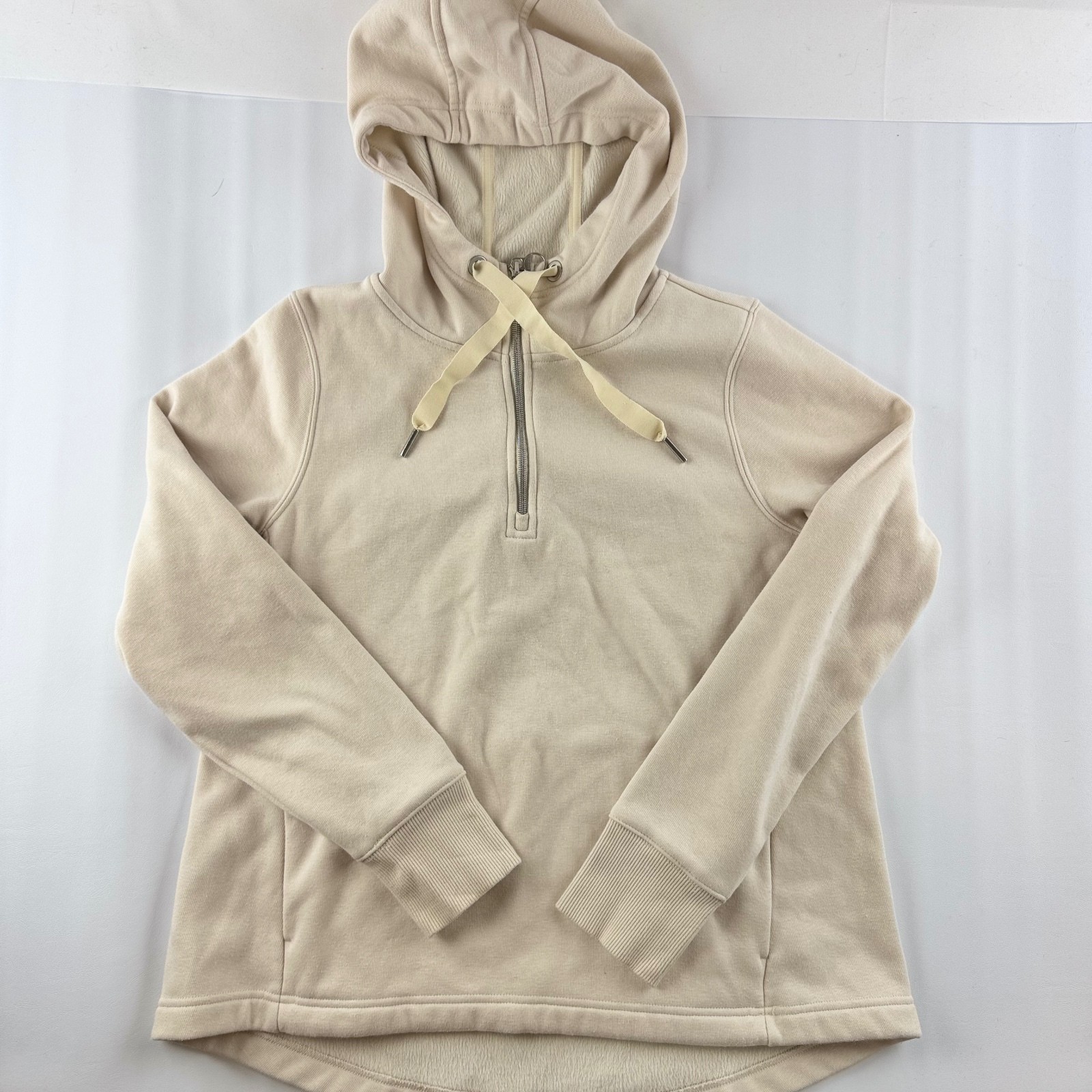 Athleta Women’s Beige Quarter Zip Hoodie Size Small - Read Below