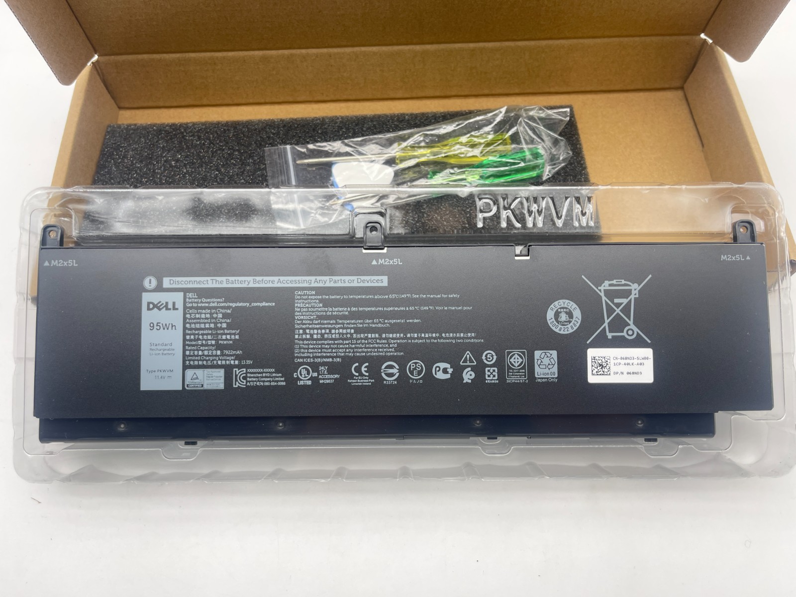 OEM Genuine 95WH PKWVM C903V Battery 7550 For Dell Precision CR72X 17C06 447VR