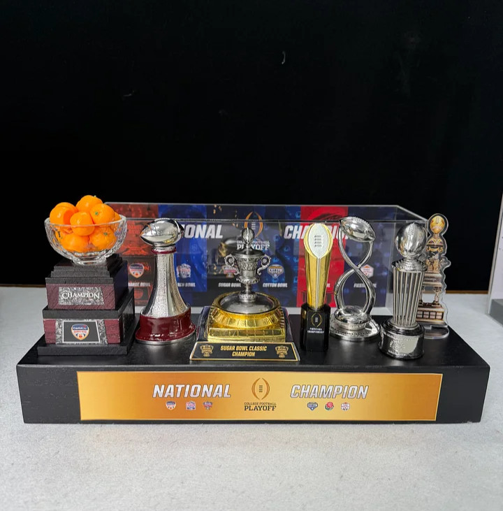 College Football Playoff Championship 10cm Metal 6 Trophy& Acrylic Trophy W/Case