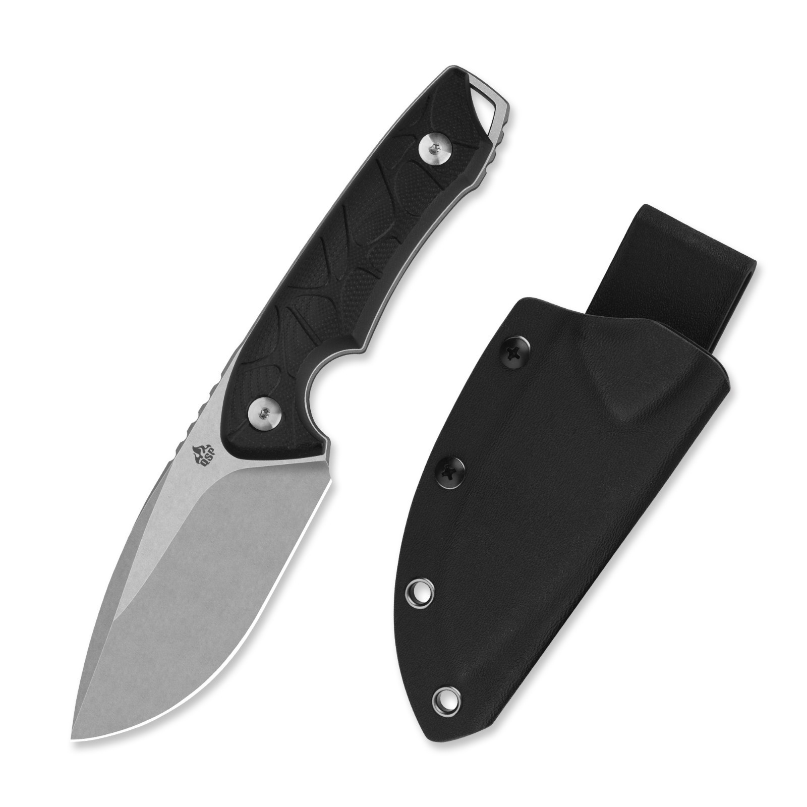 QSP Tiny TOT Compact Fixed Blade Knife 10Cr15MoV Steel G10 Handle with Sheath