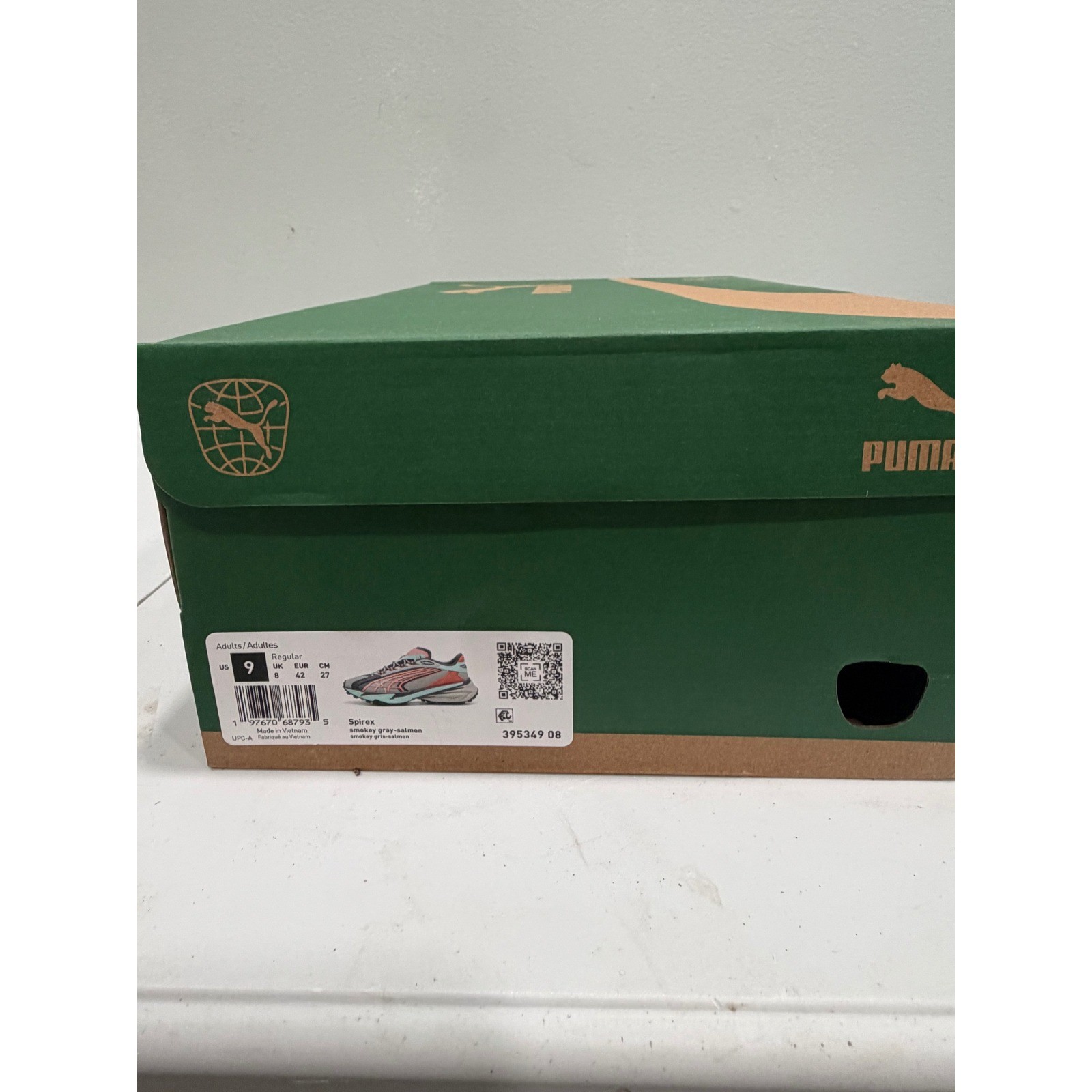 Puma Spirex Smokey Gray Salmon Mint Green Sneakers 395349 08 Mens 9