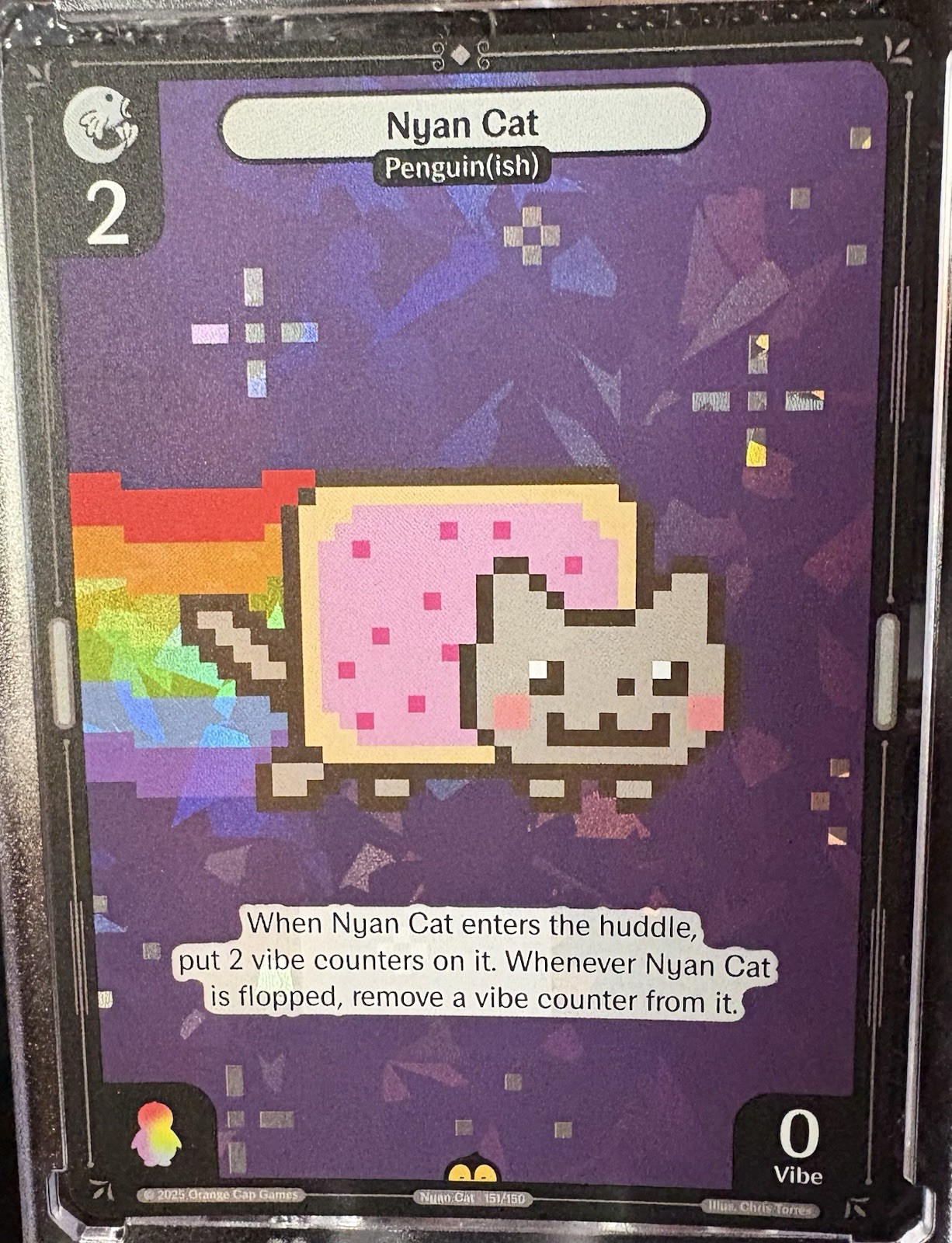 Vibes TCG Nyan Cat Arctic Foil Penguin(ish) 151/150 - Orange Cap Games Vibes TCG Nyan Cat Arctic Foil Penguin(ish) 151/150 - Orange Cap Games