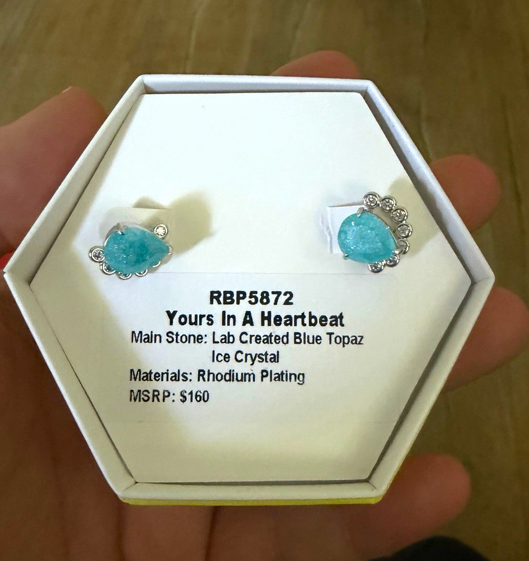 Ring Bomb Party Yours In A Heartbeat Heart Blue Topaz Stud Earrings RBP5872 Ring Bomb Party Yours In A Heartbeat Heart Blue Topaz Stud Earrings RBP5872