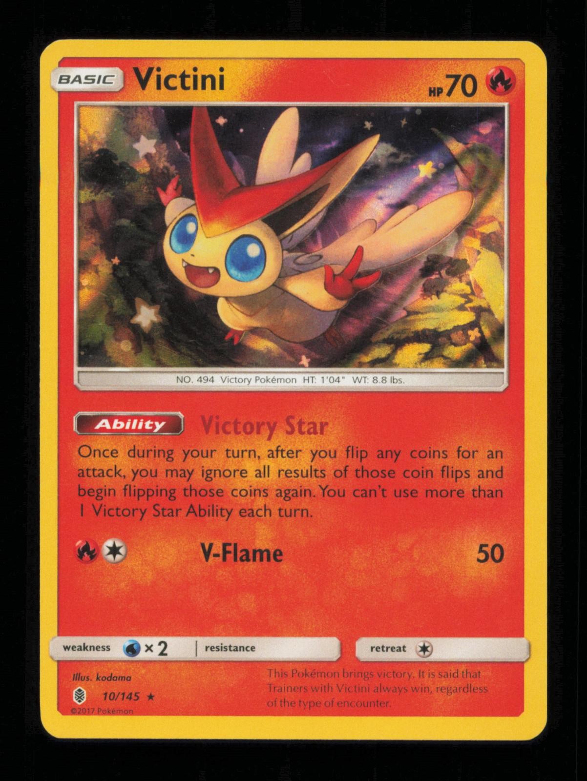 Victini 10/145 Holo Rare Guardians Rising Pokemon Lightly Played