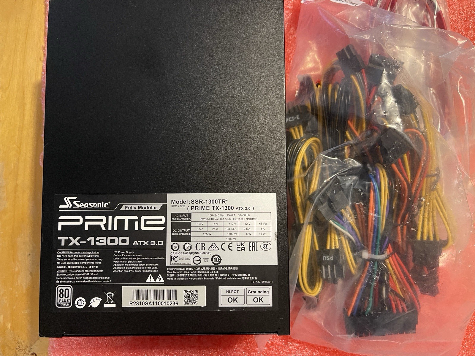Seasonic Prime 80 Plus Titanium TX-1300 ATX 3 1300 Watt Power Supply SSR-1300TR