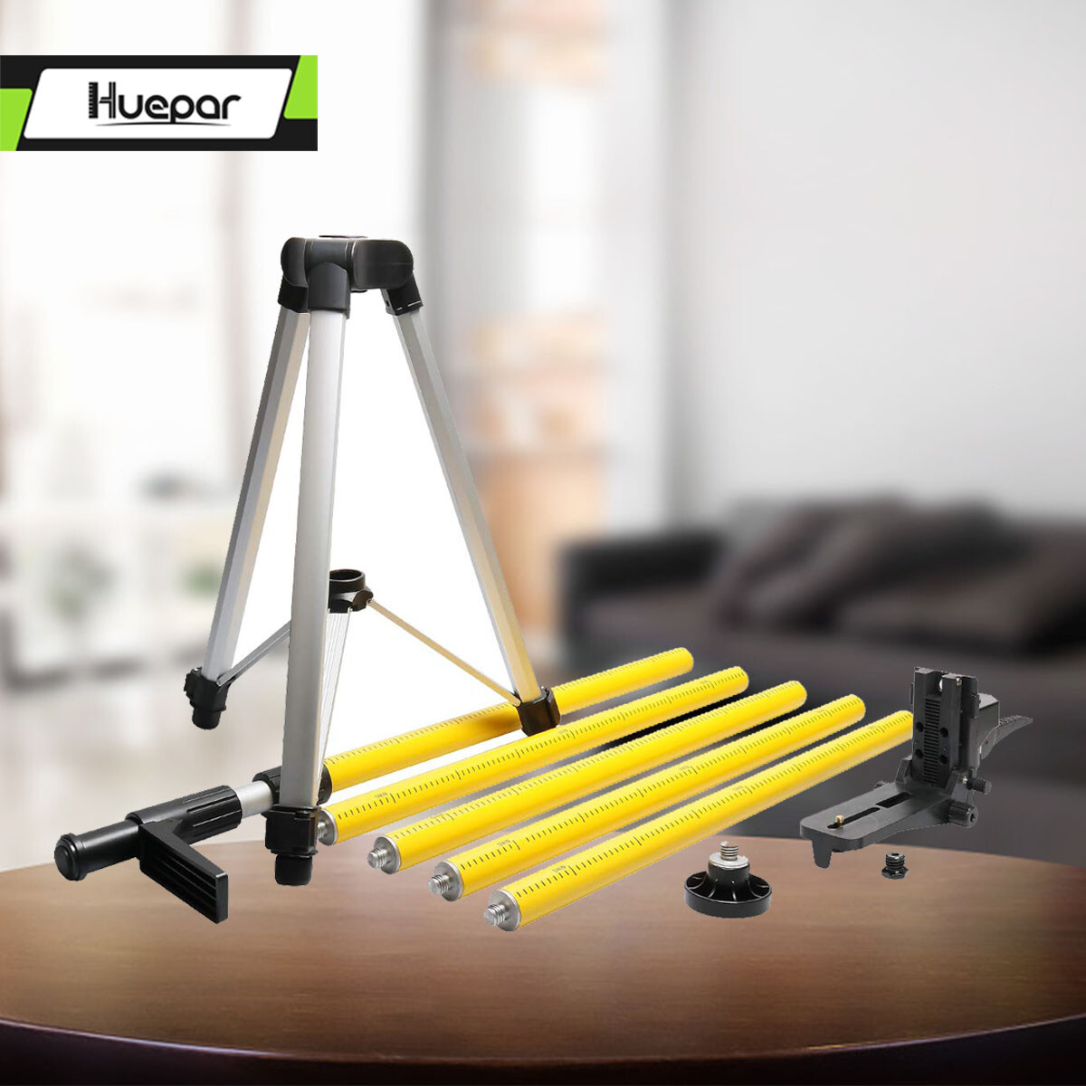 Huepar 12 Ft/3.7m Adjustable Telescoping Pole for Rotary and Line Lasers level Huepar 12 Ft/3.7m Adjustable Telescoping Pole for Rotary and Line Lasers level