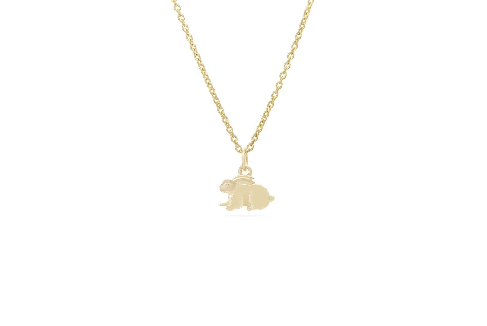 14k Solid Gold Rabbit Necklace: Bunny Pendant 14k Solid Gold Rabbit Necklace: Bunny Pendant