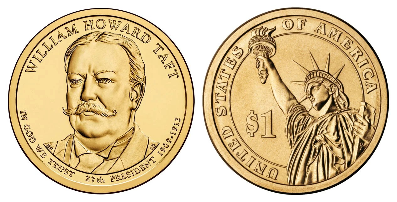 2013 P&D William Howard Taft Presidential $1 Golden Dollar Coin – NIFC
