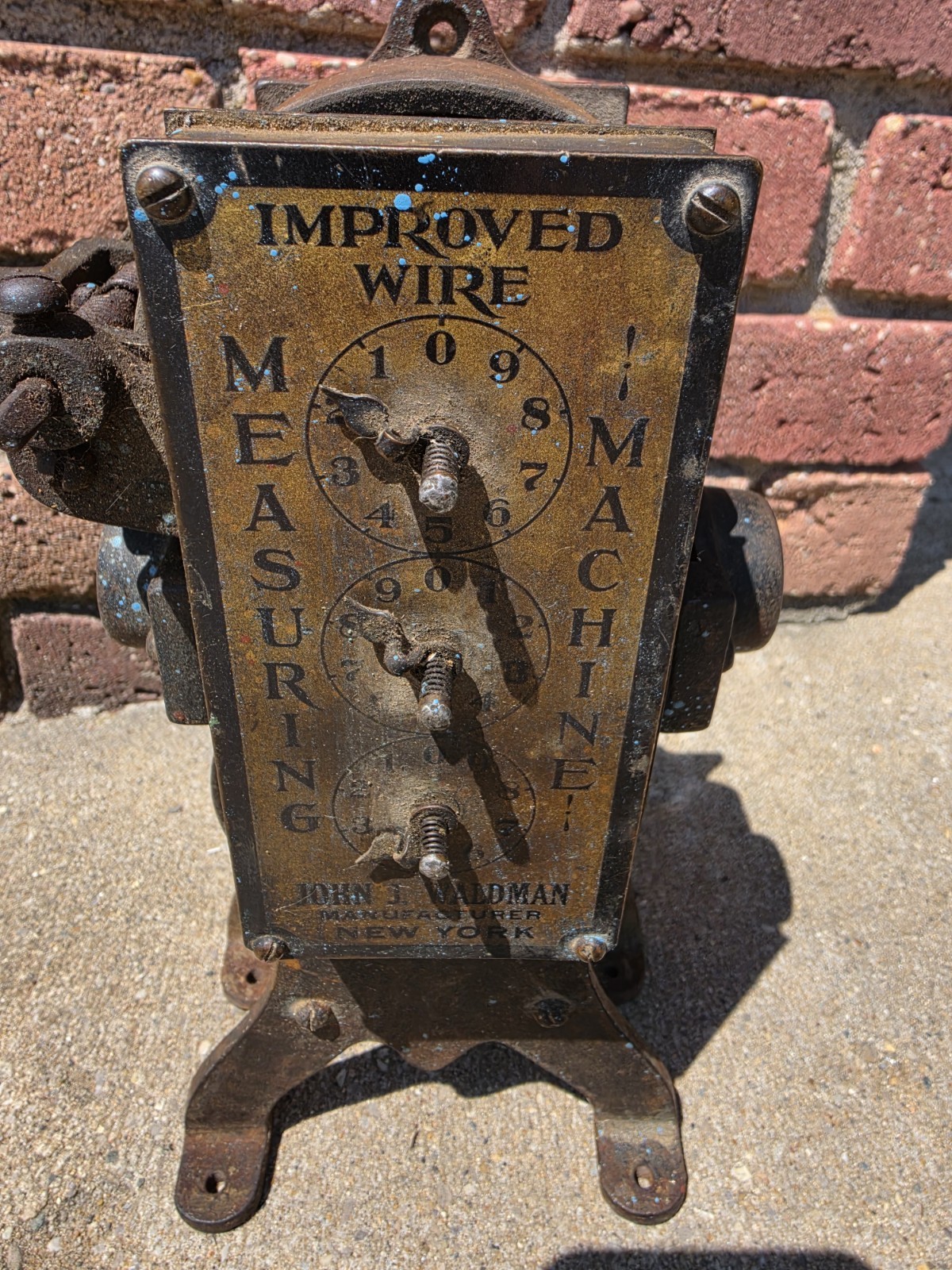 Antique John J. Waldman Wire Measuring Machine circa 1900-1920