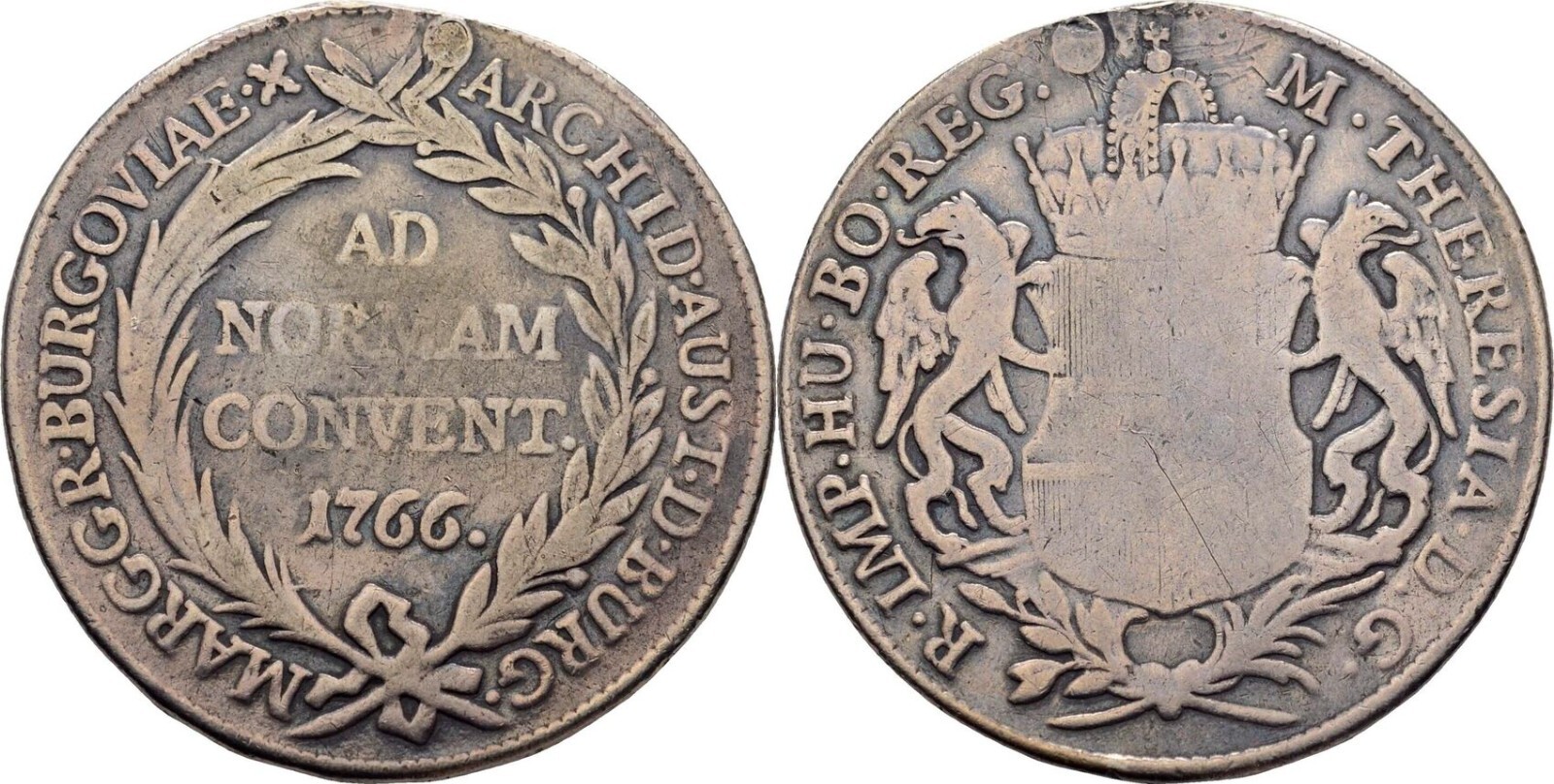 RDR Burgau Günzburg Thaler 1766 Maria Theresa, 1740-1780 Original Coin #UXZ292