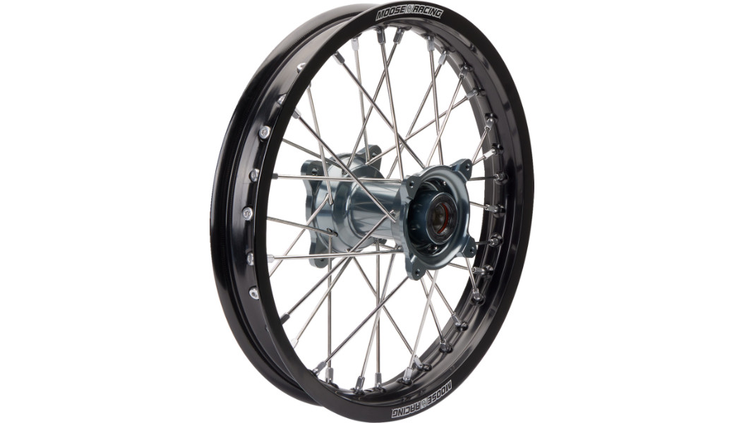 Wheel Assembly - SX-1 - Complete - Rear - Black Wheel/Gray Hub - 18x2.15