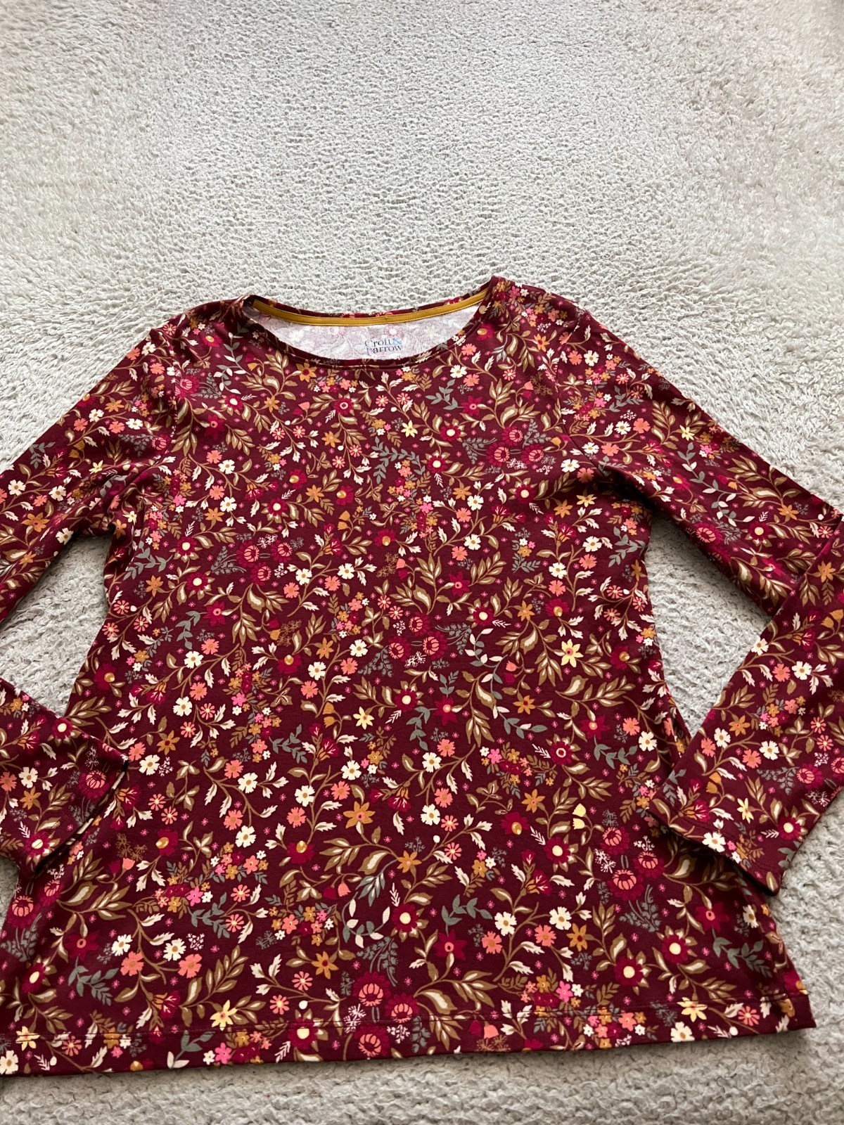 Croft & Barrow Women Floral Long Sleeve Crew Neck T-Shirt Multicolor Size M