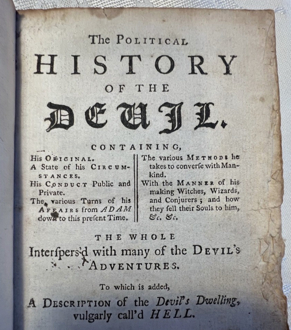 The Political History of the Devil 1754 Daniel Defoe The Political History of the Devil 1754 Daniel Defoe