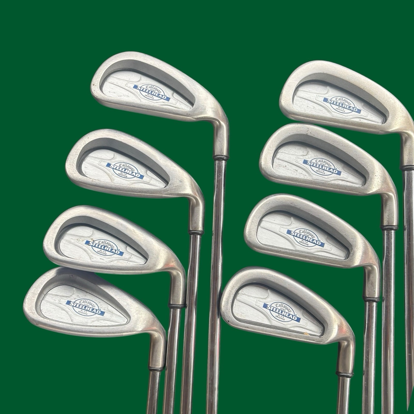 Callaway Steelhead X-14 RH Iron Set 3-PW 8pc Steel Shafts Big Bertha Grips