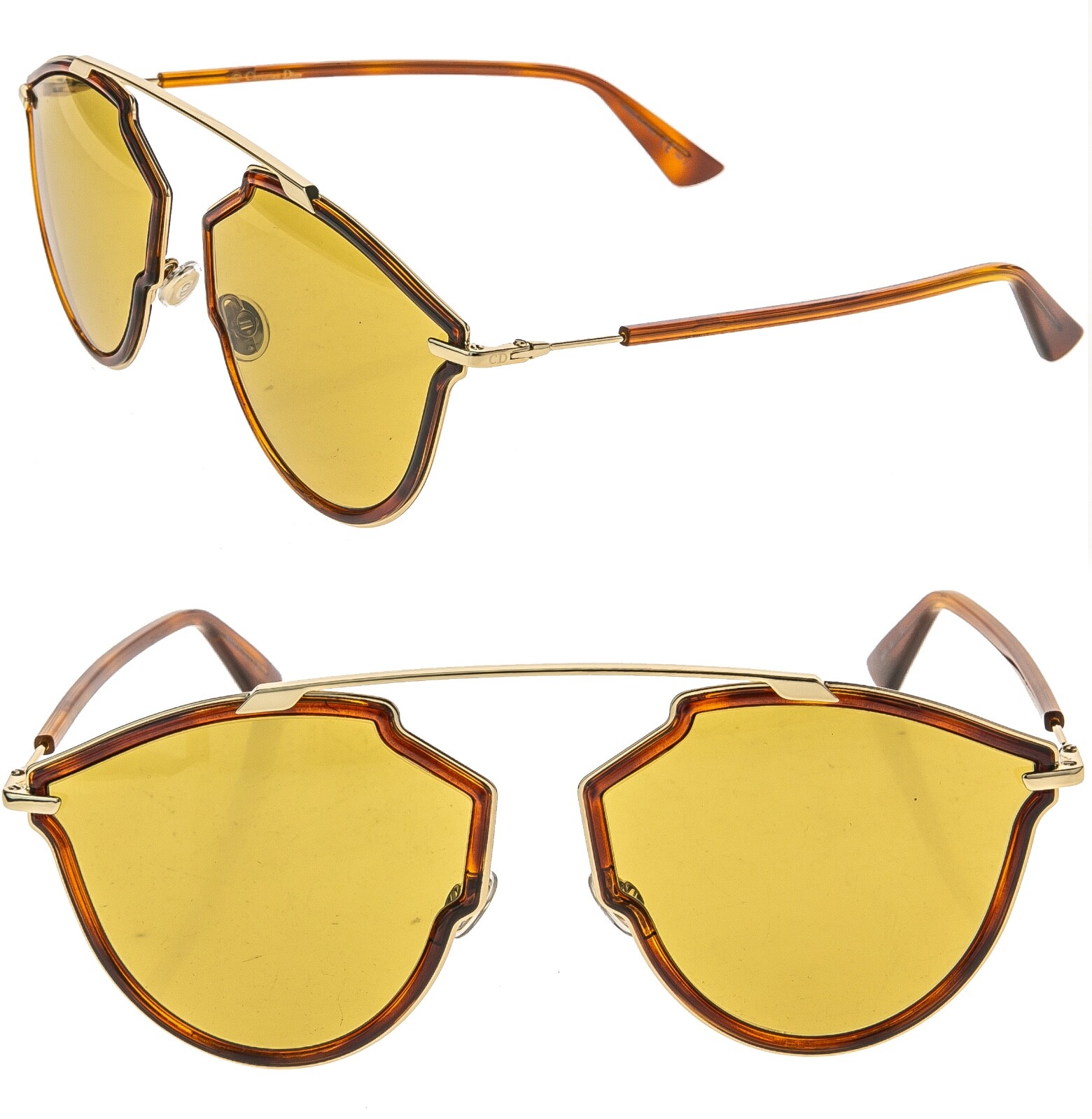 CHRISTIAN DIOR SO REAL Rise Gold Brown Havana Aviator Sunglasses SOREALRISE CHRISTIAN DIOR SO REAL Rise Gold Brown Havana Aviator Sunglasses SOREALRISE