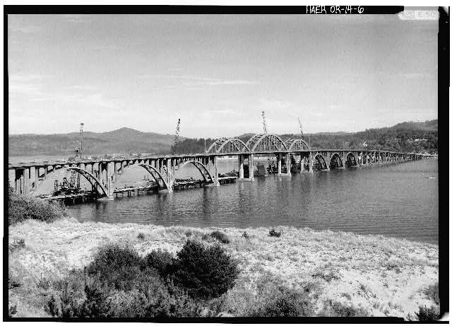 Photo:Alsea Bay Bridge Oregon 1960s General View Spanning Alsea Bay