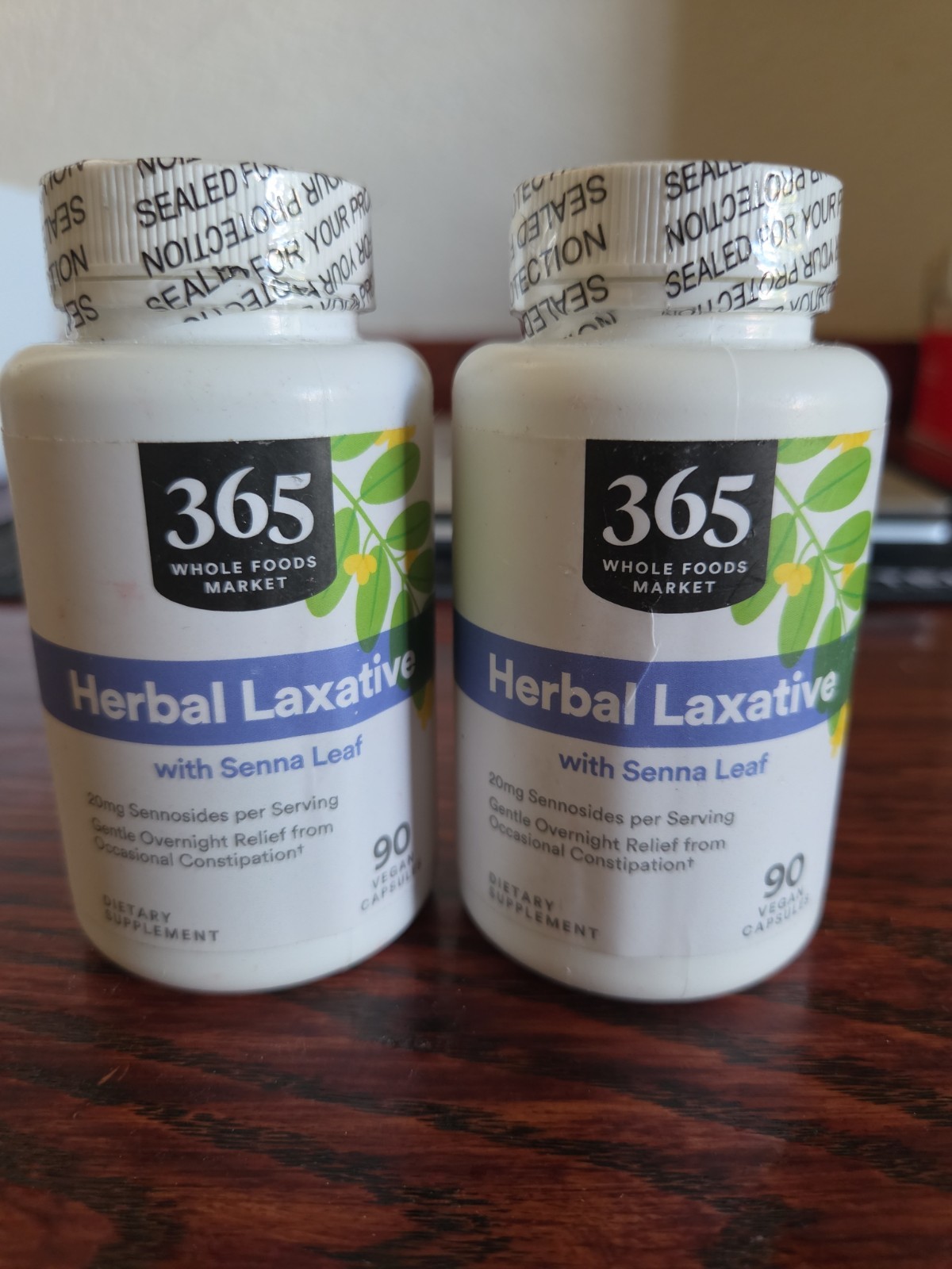2x bottles 365 Whole Foods Market herbal laxative 180 TOTAL CT MAY 2029 SEALED 2x bottles 365 Whole Foods Market herbal laxative 180 TOTAL CT MAY 2029 SEALED
