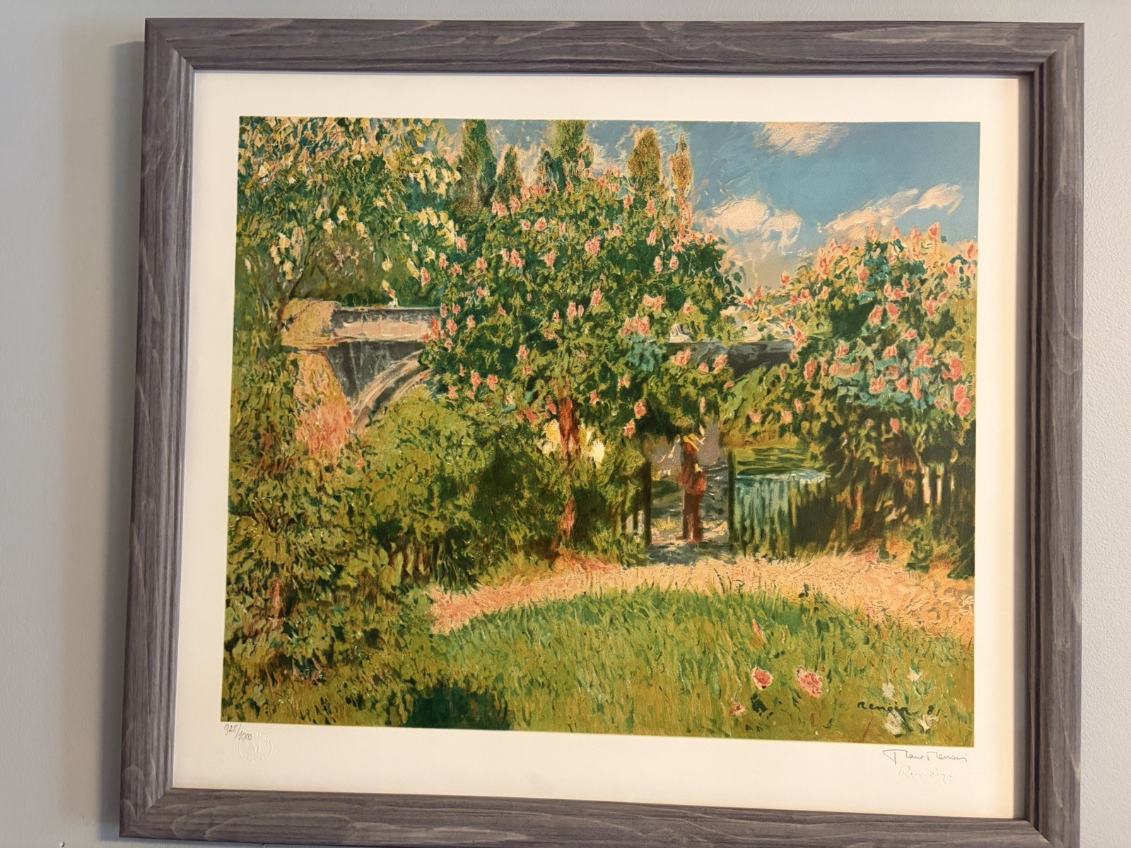 Pierre-Auguste Renoir Framed Estate Signed Lithograph Les Marronniers Roses