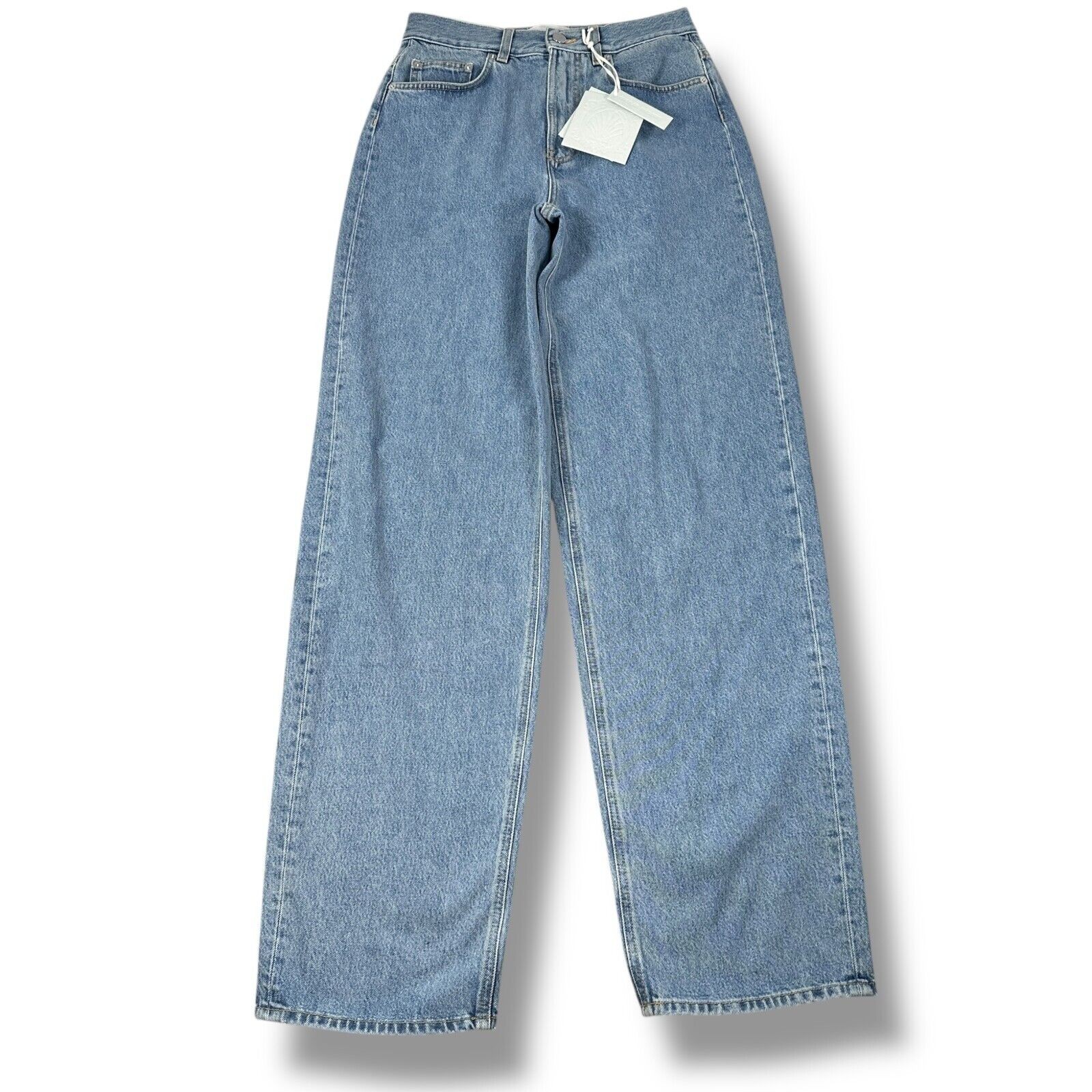 LouLou Studio Samur Jeans Women’s 26 Blue Straight Leg Denim Cotton NWT New