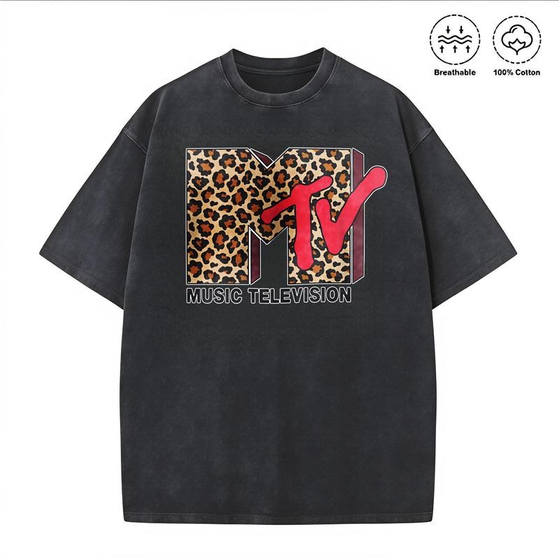 90s Retro Washed Leopard Print Unisex Cotton T-shirt 90s Retro Washed Leopard Print Unisex Cotton T-shirt
