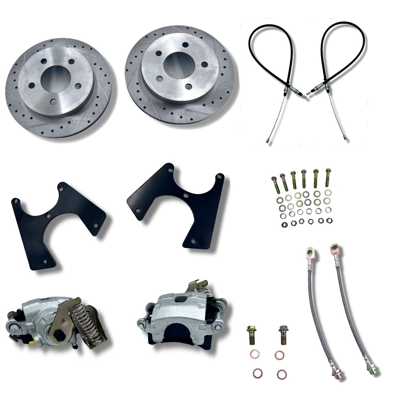 For 1963-1972 Chevy C10 Rear Disc Brake Conversion Kit Silver EBrake Calipers 5x For 1963-1972 Chevy C10 Rear Disc Brake Conversion Kit Silver EBrake Calipers 5x