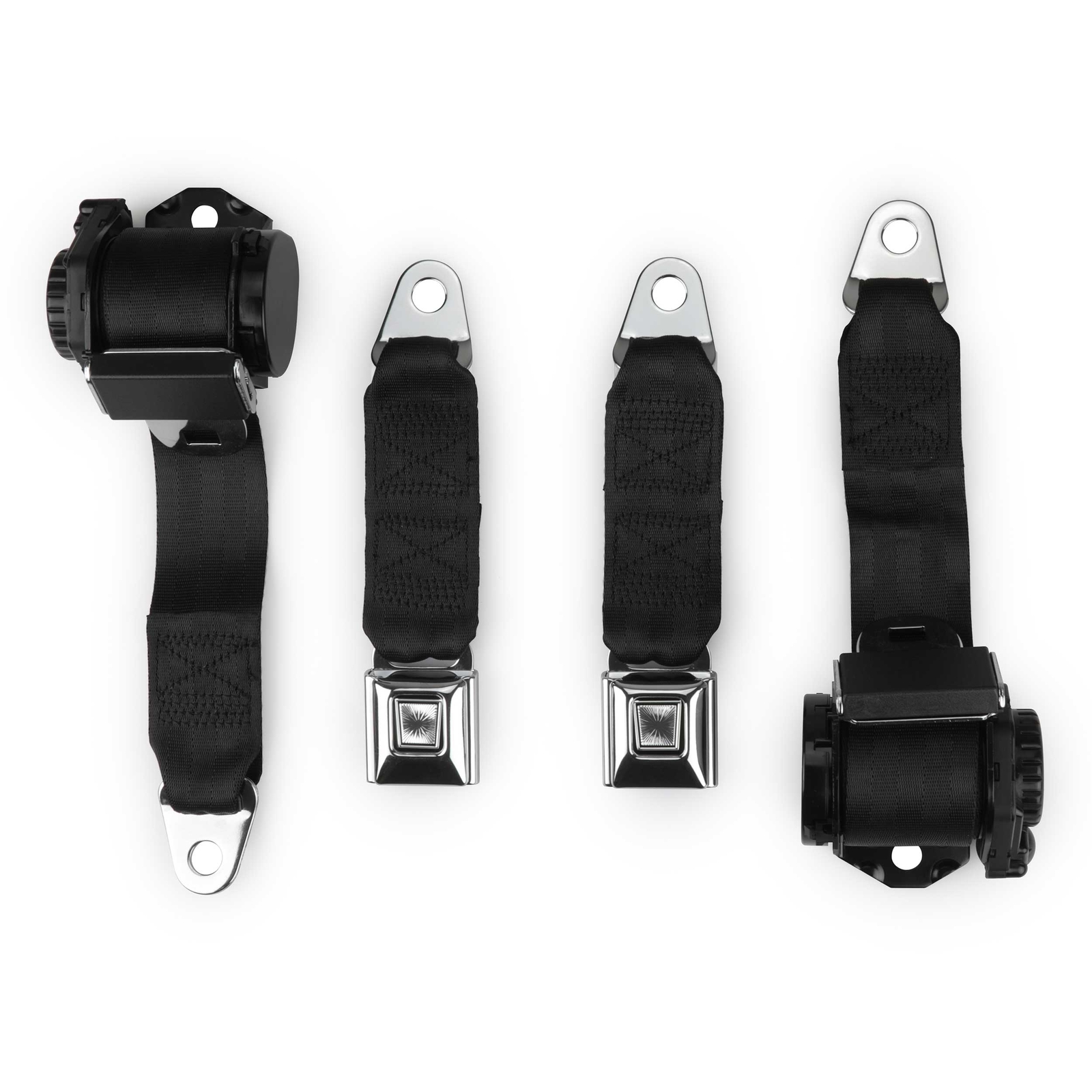 1978-82 Corvette Single Retractor Shoulder Seatbelt System PushButton - Black