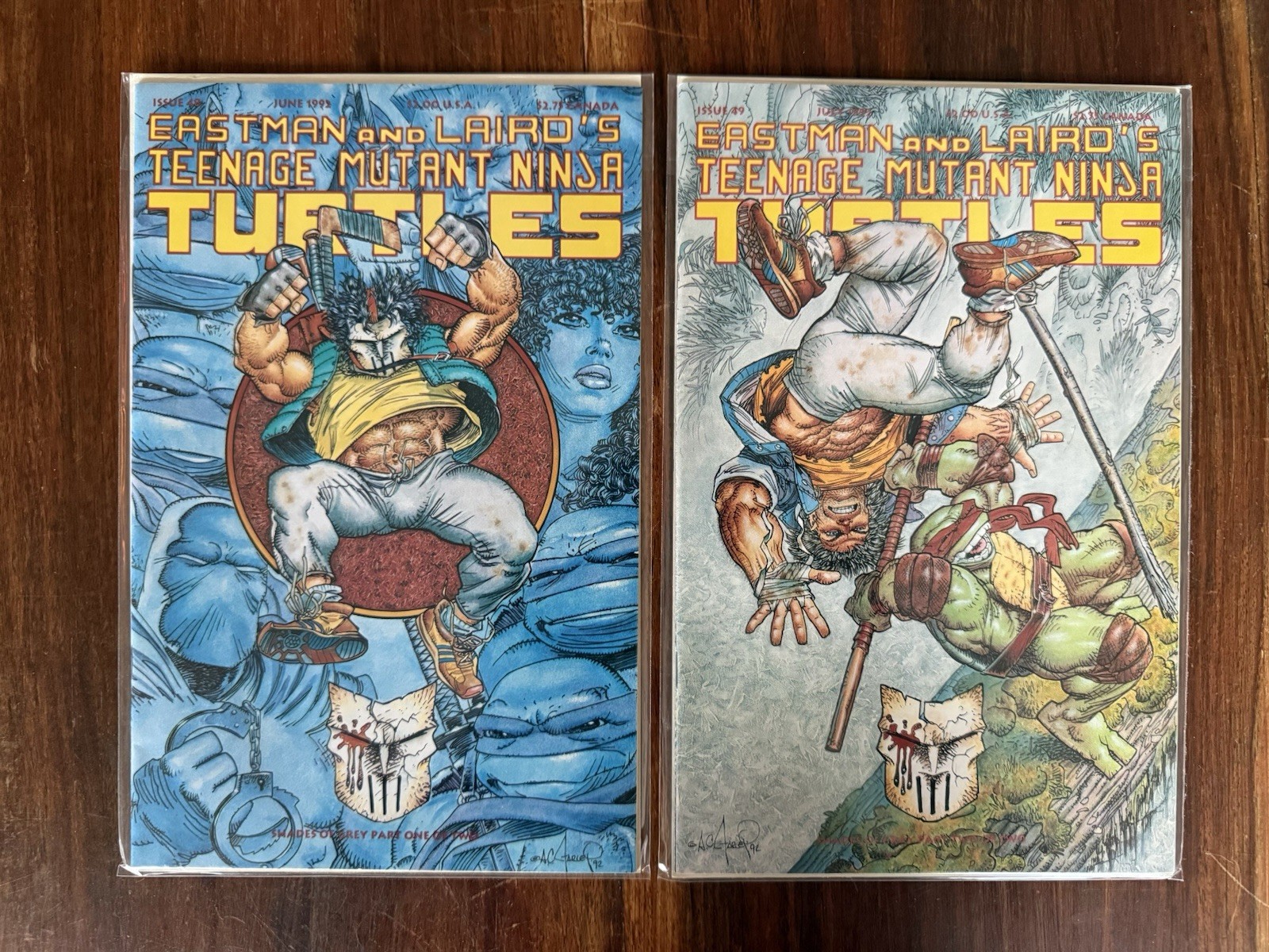 TMNT #48 & #49 1992 Mirage Shades of Grey Casey Jones Eastman Laird