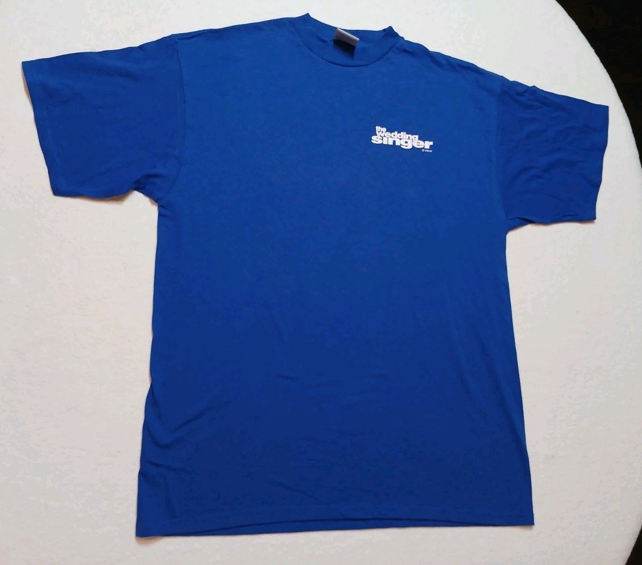 Vintage 1998 The Wedding Singer Movie Promo Shirt Mens XL Blue Tultex Sandler Vintage 1998 The Wedding Singer Movie Promo Shirt Mens XL Blue Tultex Sandler