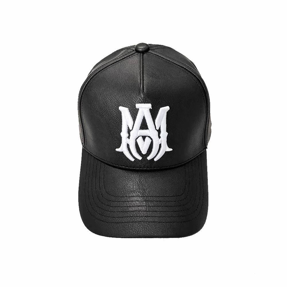 Amiri Leather-Panel Embroidered Baseball Cap