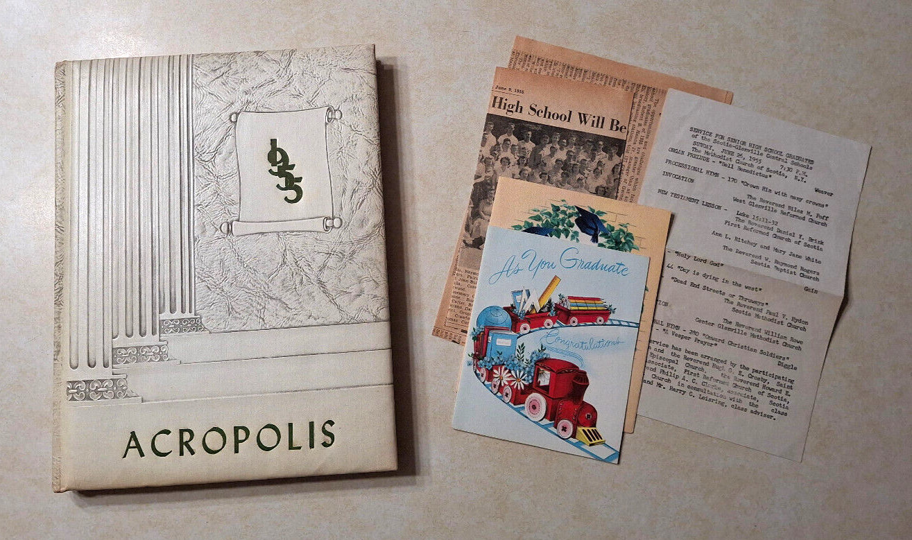 Vintage Scotia High School NY Yearbook 1955 Acropolis Schenectady History 1950s
