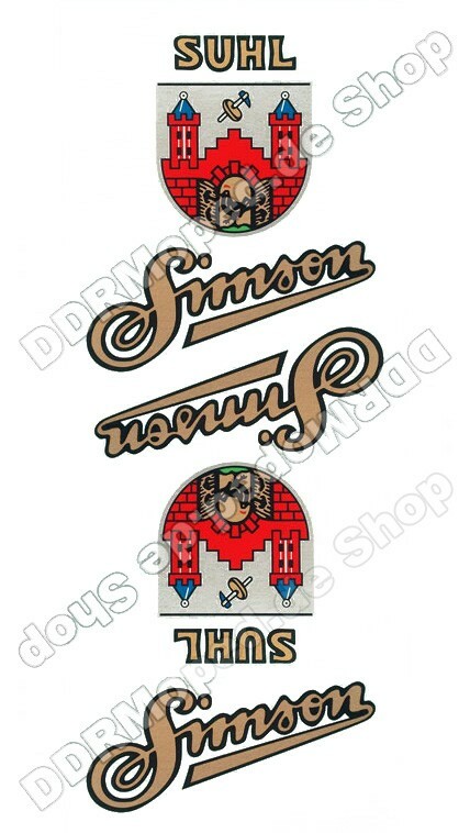 Simson SR1 SR2 SR2E water decals 2x Suhl coat of arms 1x Simson original motif