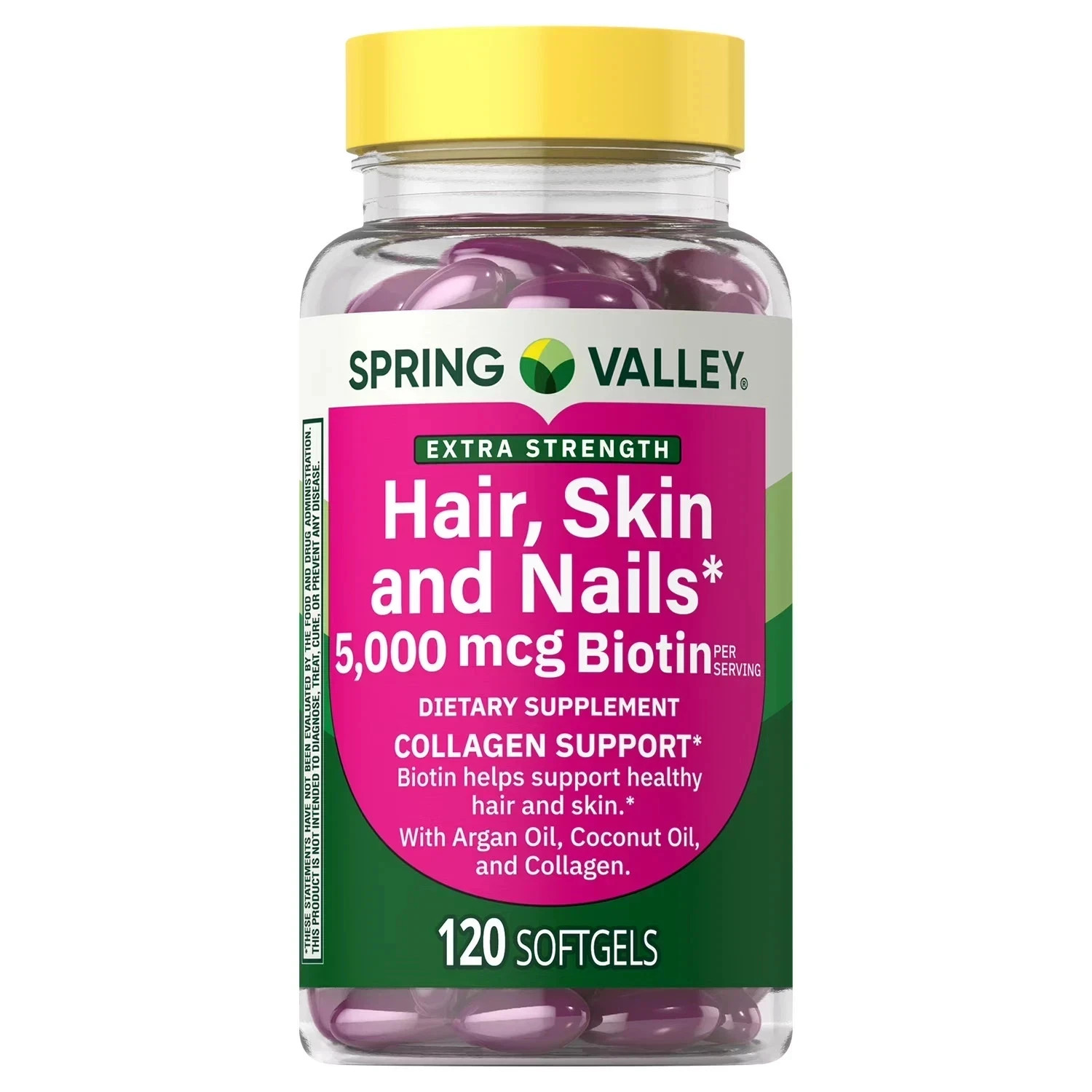 Spring Valley Extra Strength Hair Skin & Nails Collagen Support Softgels, 5000 m Spring Valley Extra Strength Hair Skin & Nails Collagen Support Softgels, 5000 m