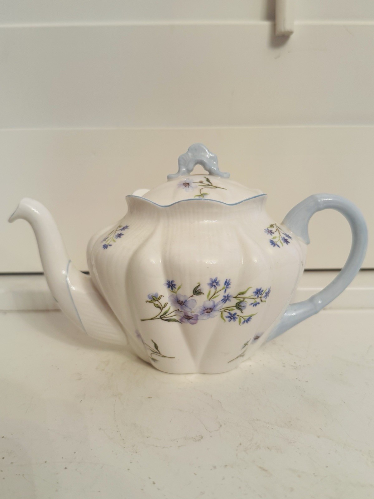 Vintage Shelley Teapot Blue Rock Fine Bone China Vintage Shelley Teapot Blue Rock Fine Bone China