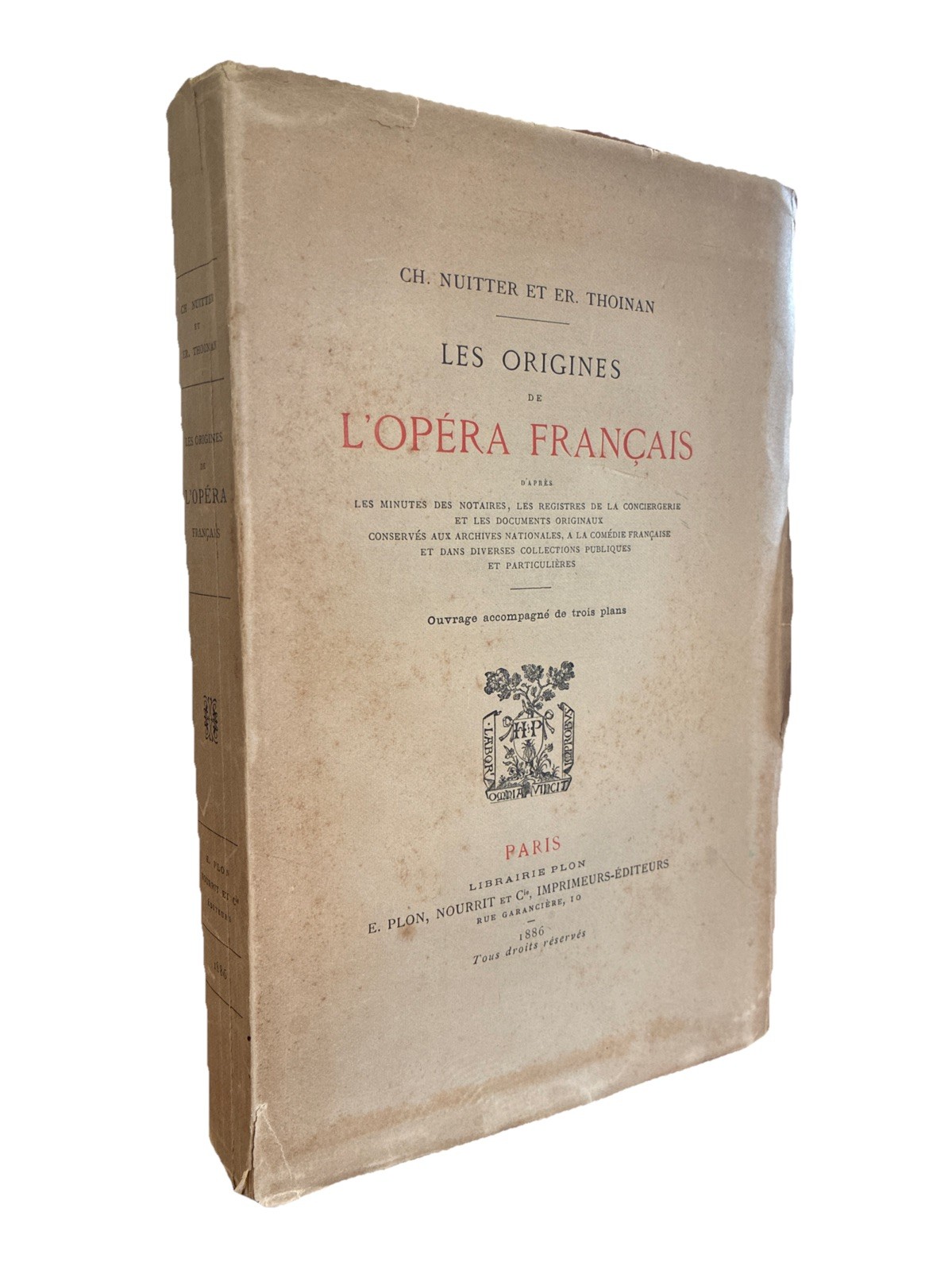 Les Origines de L\'OPERA FRANCAIS 1886 Paris Limited, #38/60 Nuitter / Thoinan Les Origines de L\'OPERA FRANCAIS 1886 Paris Limited, #38/60 Nuitter / Thoinan
