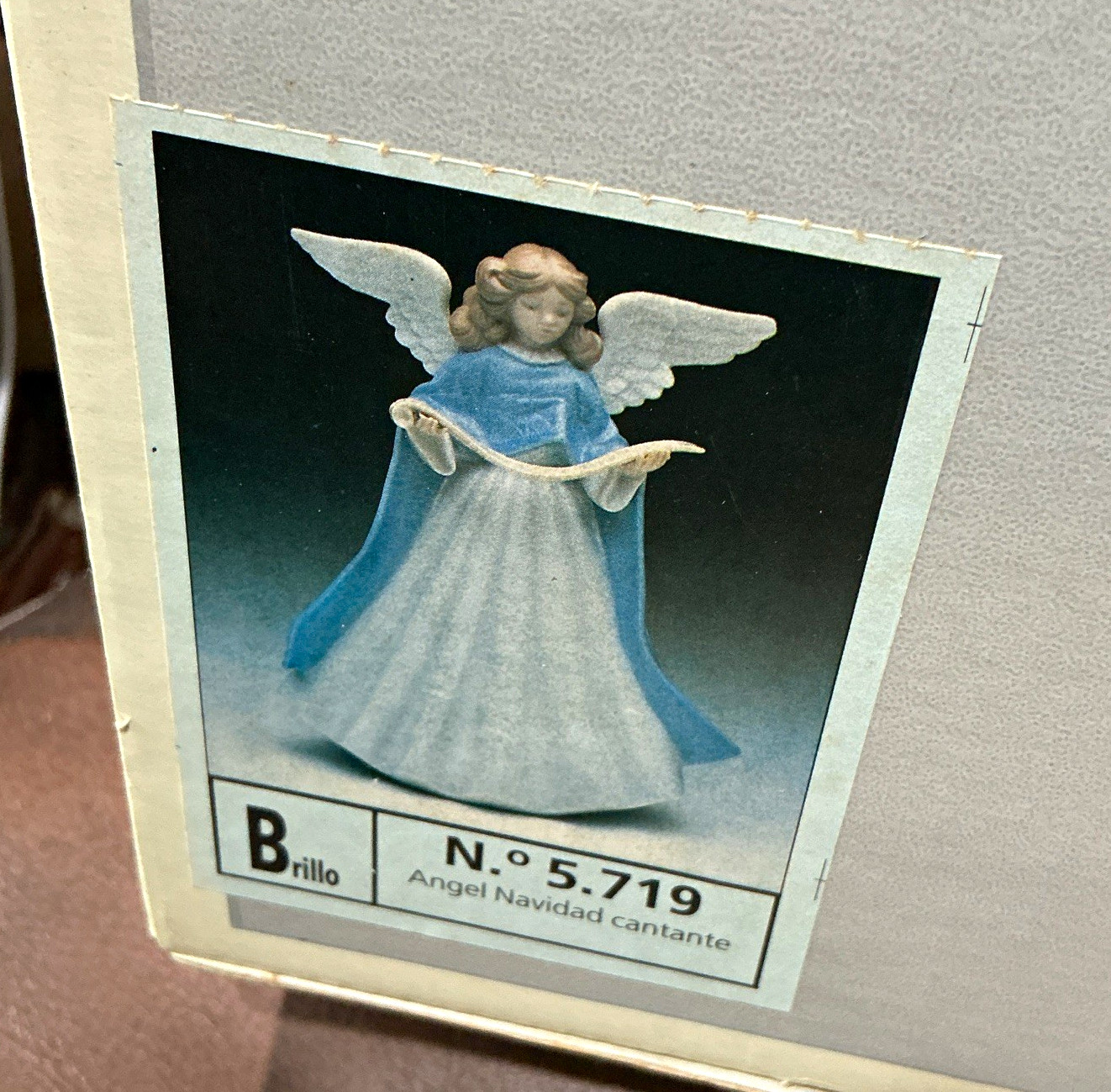Vintage Lladro 5719 Angel Navidad Cantante Tree Topper 1990 Retired Blue w/ Box