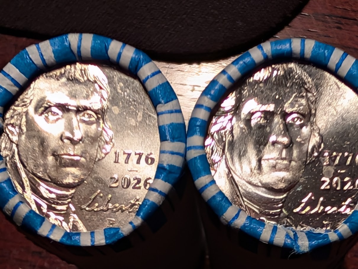 2 FULL ROLLS 2026 NICKELS (1 Roll Each P&D) (OBW) (80 COINS)