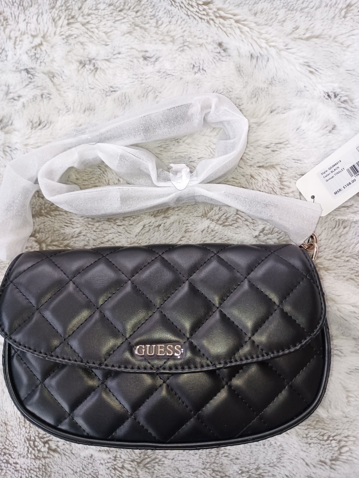 GUESS Tinsley Small Quilted Flap Shoulder Bag GUESS Tinsley Small Quilted Flap Shoulder Bag