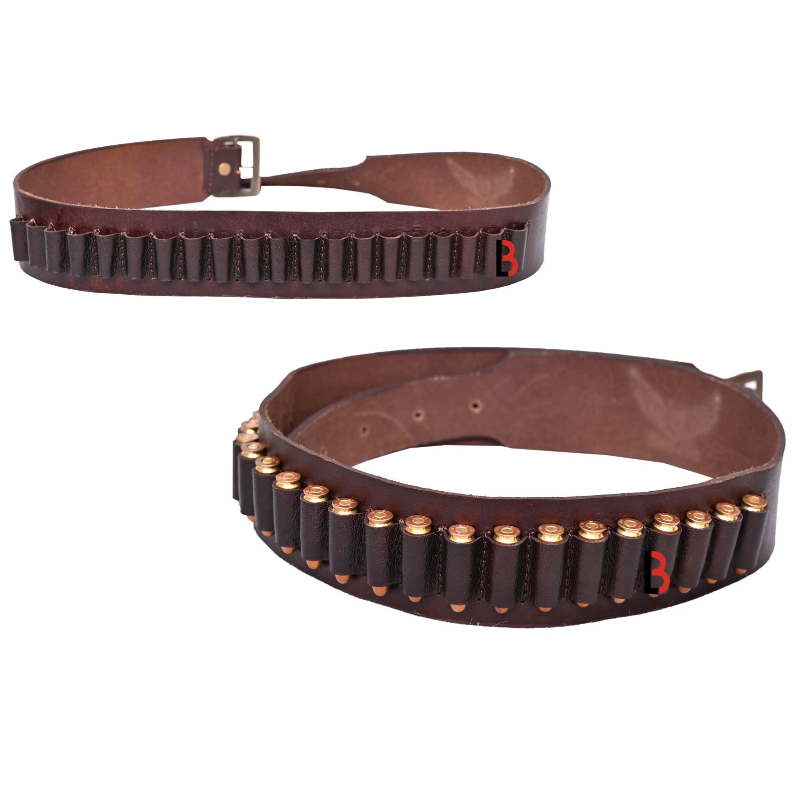 Cowhide Leather Adjustable Bandolier Cartridge Belt for.9MM / 38SPL, Vintage Cowhide Leather Adjustable Bandolier Cartridge Belt for.9MM / 38SPL, Vintage