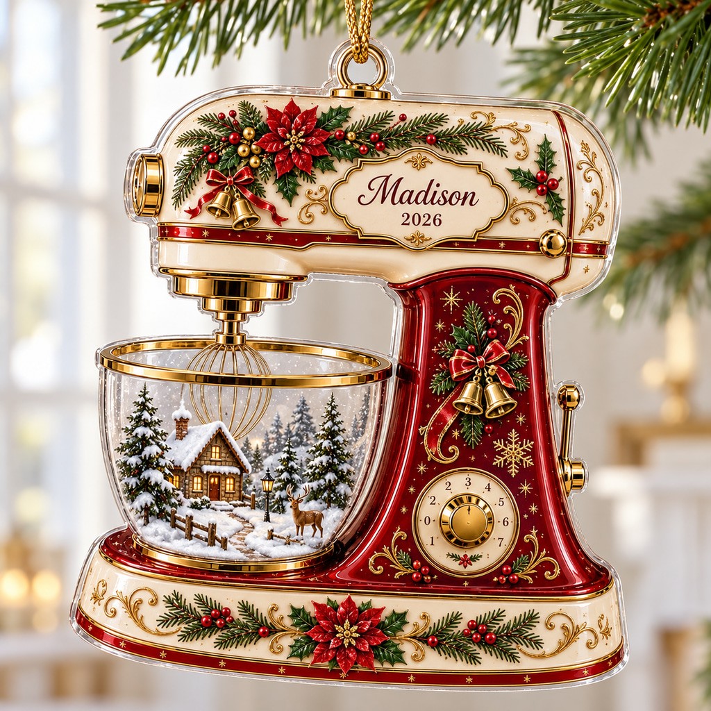 Ornament Personalized Name Baking Mixer 2026 Acrylic Christmas Gift for Bakers