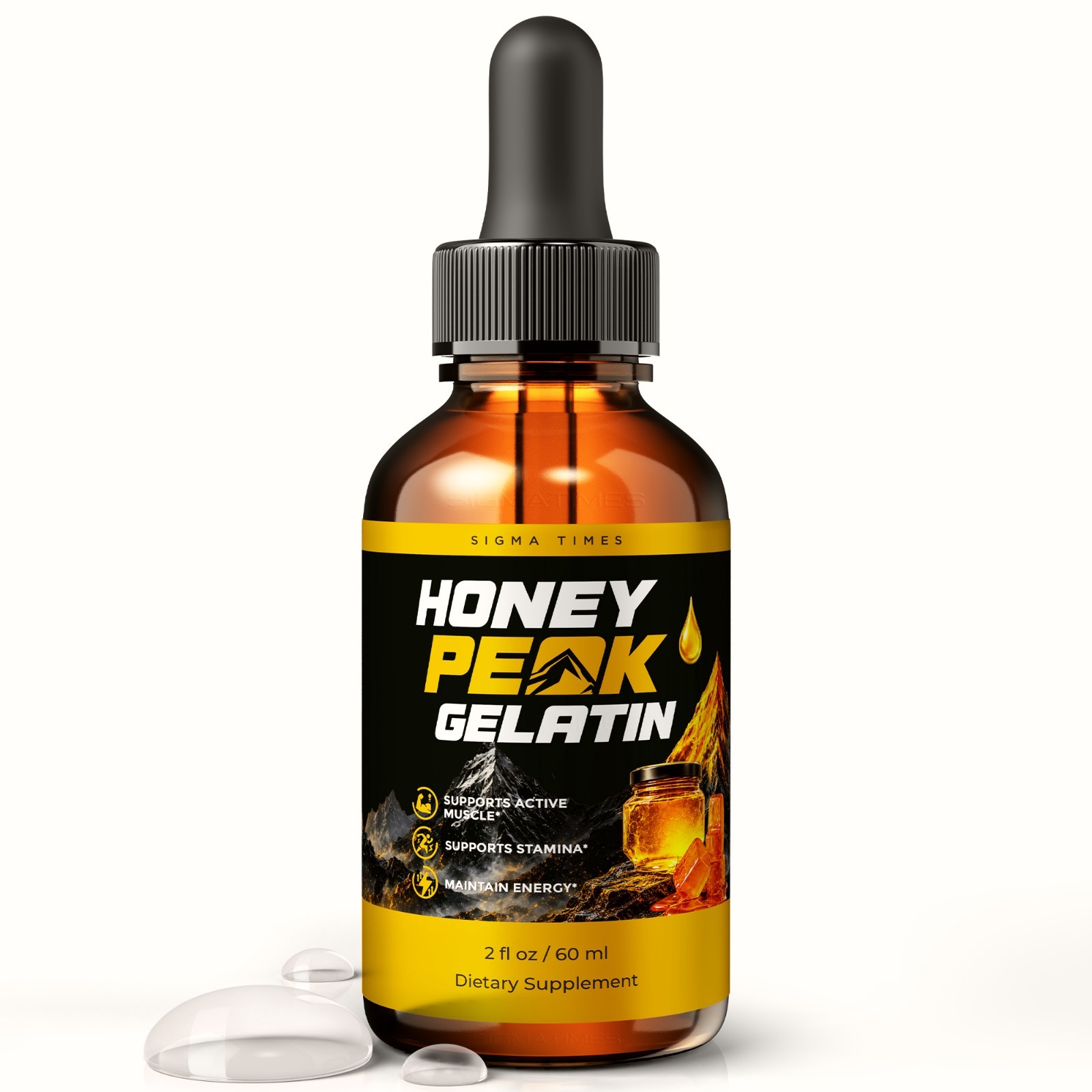 Honey Peak Gelatin Drops for Men - Liquid Men\'s Wellness Supplement (30serv.)