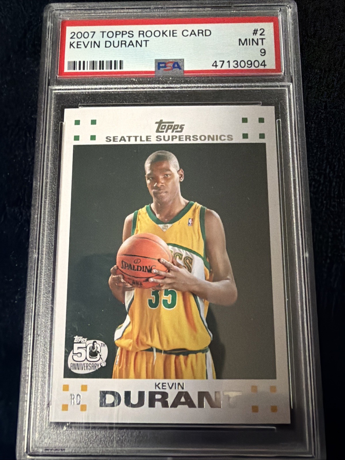 2007 Topps Rookie Card Kevin Durant 2 PSA Mint 9