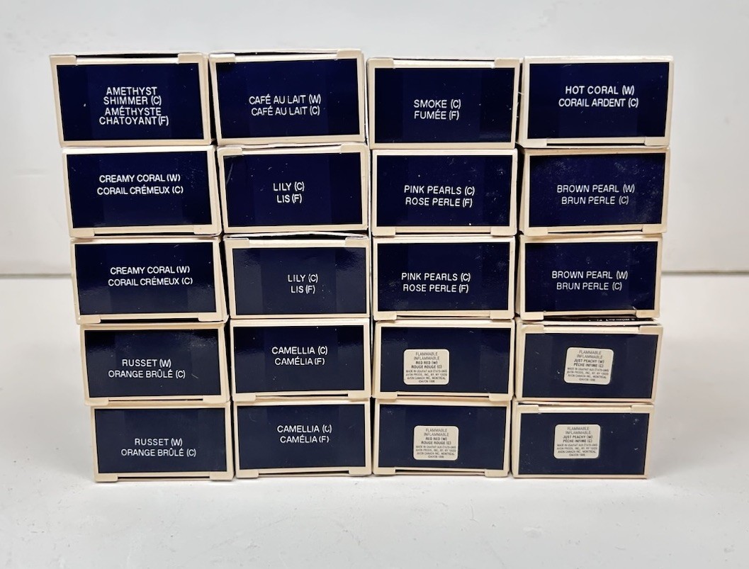 NOS 1998 AVON Speed Dry Nail Polish Enamel .4 FL Oz - Lot of 20 - 12 diff colors