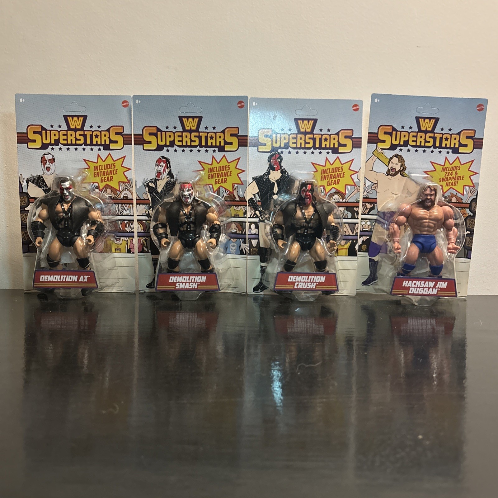 WWE Superstars Series 17 Demolition Ax Smash Crush Hacksaw Jim Duggan Set Of 4 WWE Superstars Series 17 Demolition Ax Smash Crush Hacksaw Jim Duggan Set Of 4