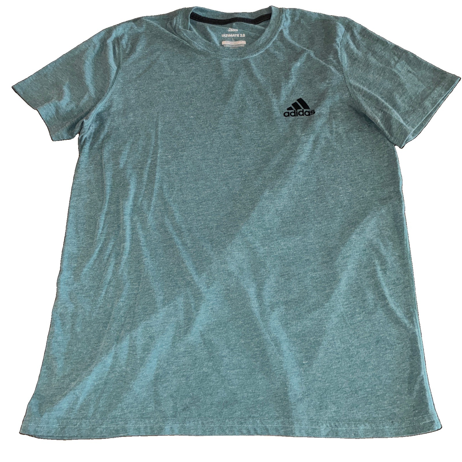 Adidas Ultimate 2.0 T-Shirt Men L Large Clima Lite Heather Green Short Sleeve 