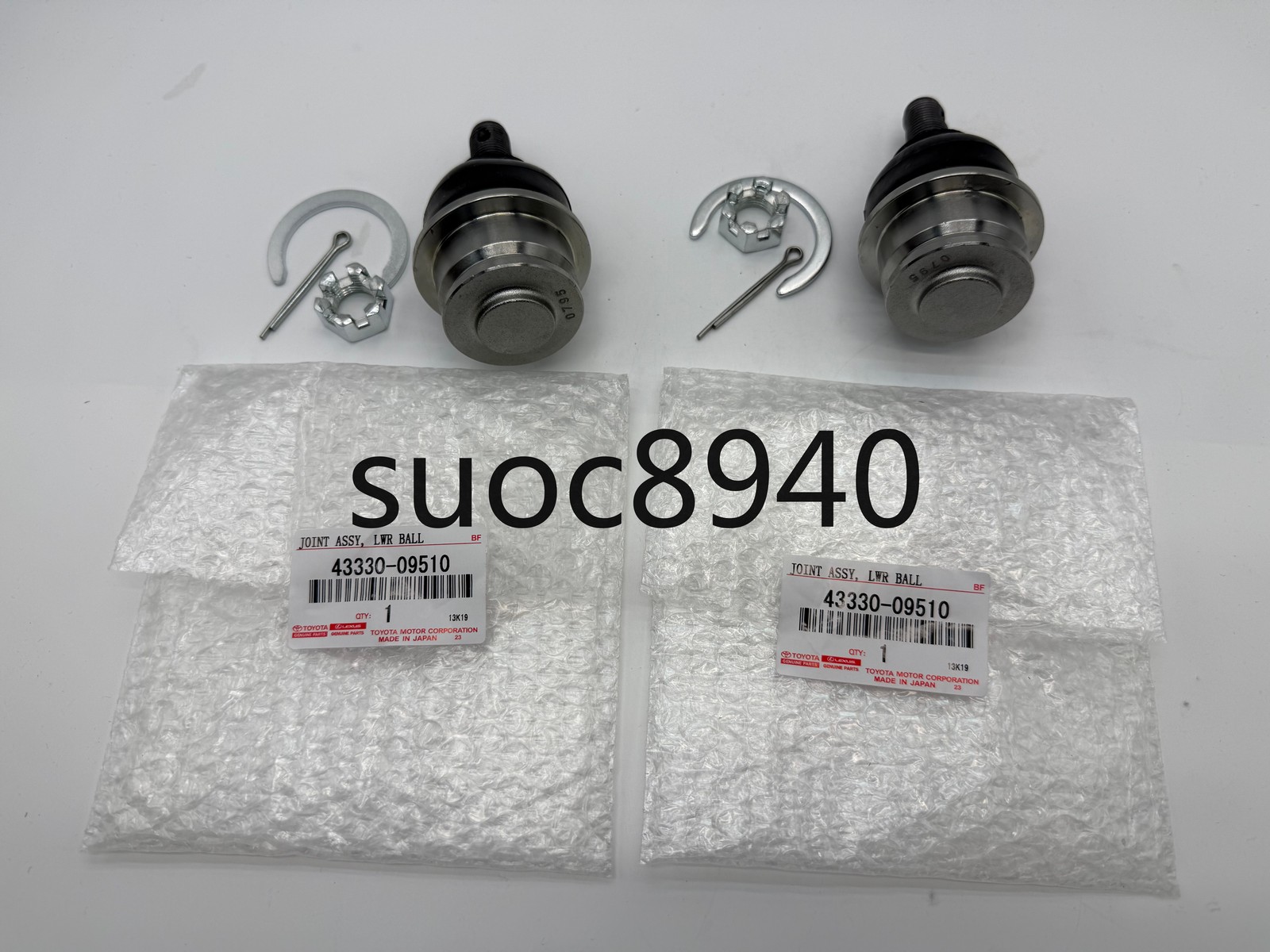Toyota Genuine Hilux Tacoma Front Lower Ball Joint RH & LH Set 43330-09510×2 OEM Toyota Genuine Hilux Tacoma Front Lower Ball Joint RH & LH Set 43330-09510×2 OEM