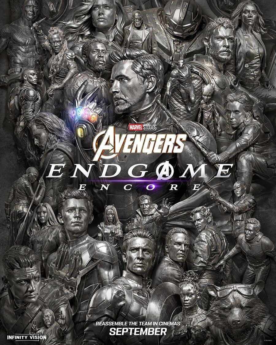 AVENGERS ENDGAME ENCORE MOVIE POSTER 2 Sided ORIGINAL INTL 27x40 CHRIS EVANS